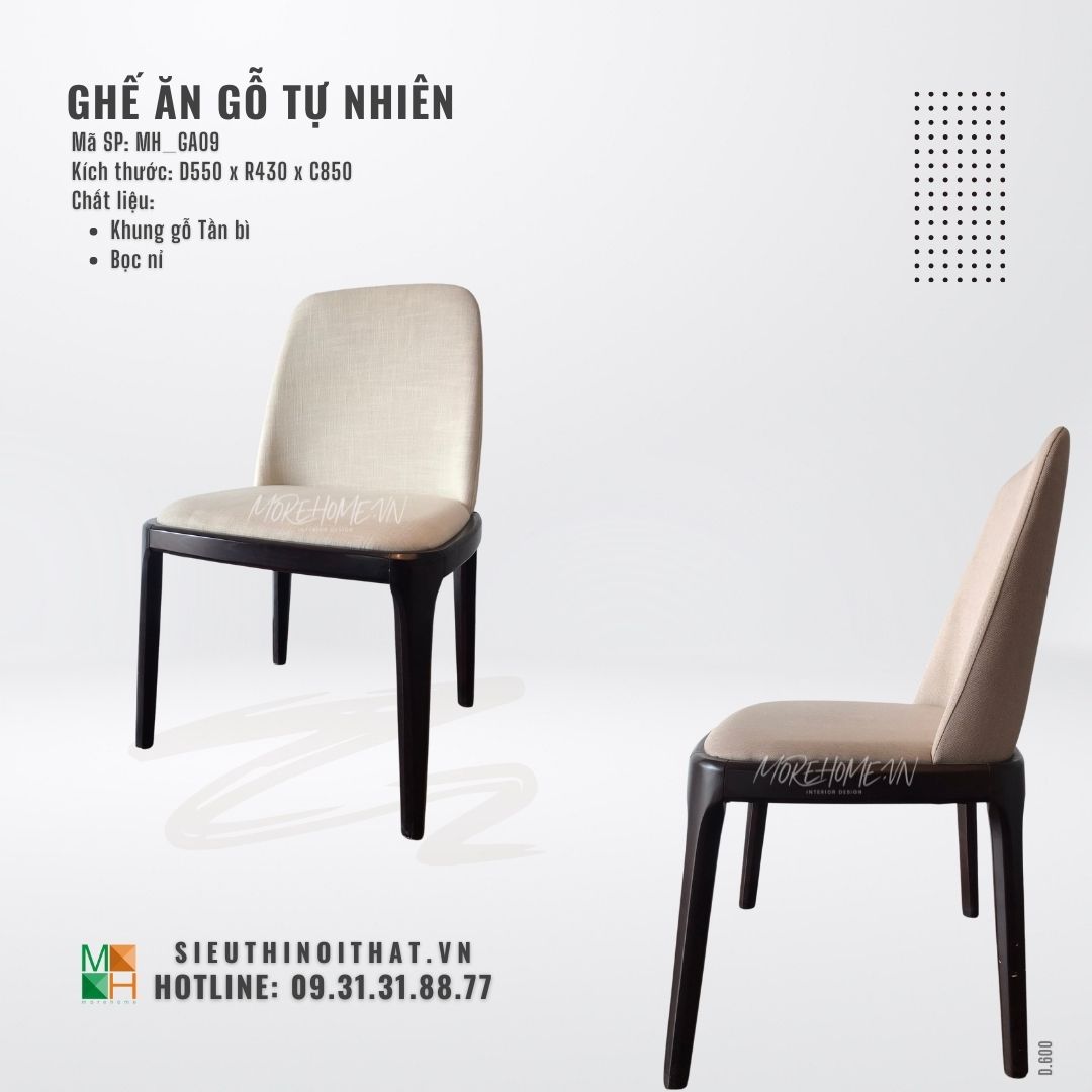  Ghế ăn gỗ tự nhiên MH - GA09
